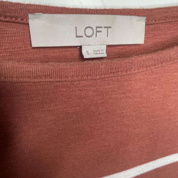 LOFT red and white striped long-sleeve top - Picture 2 of 3